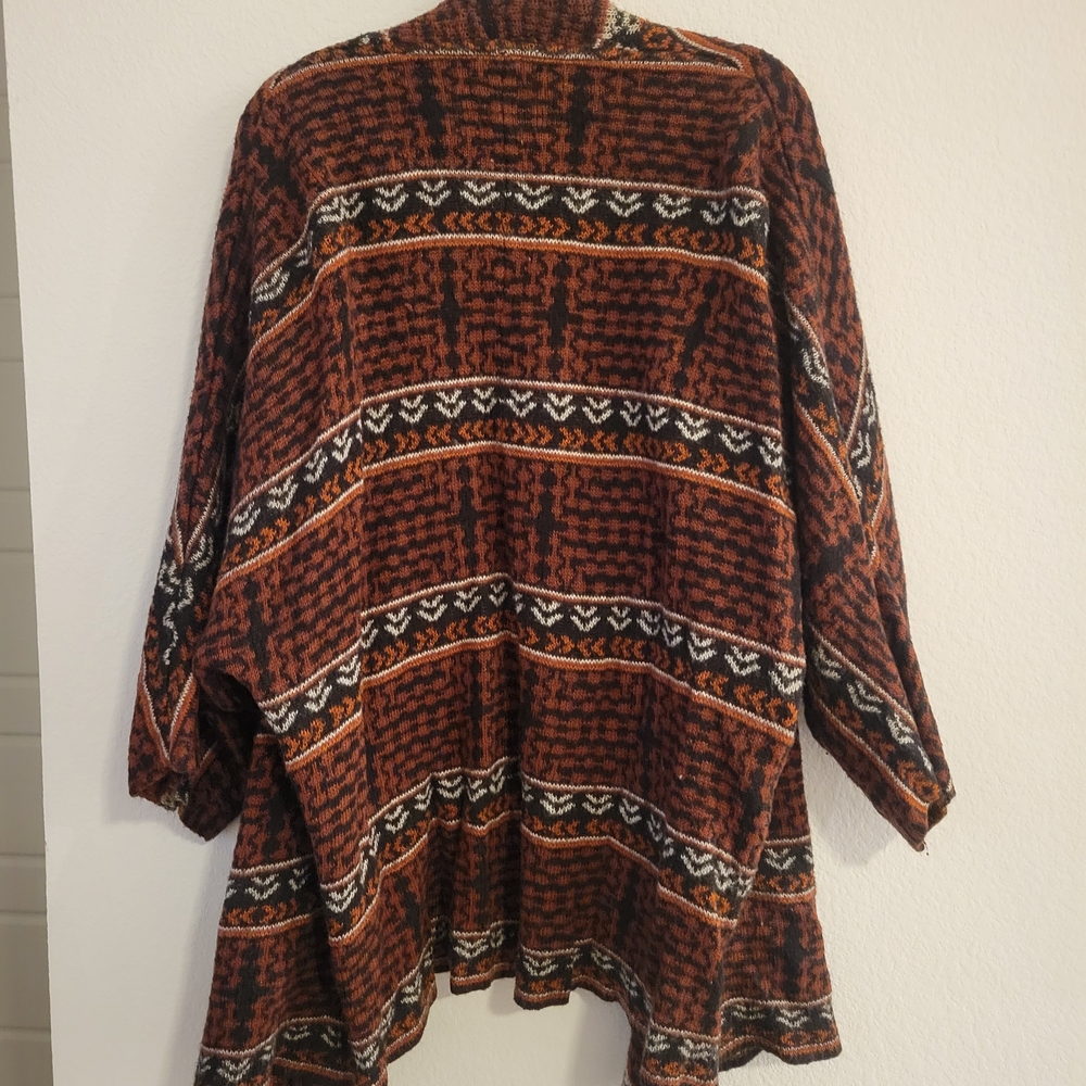 H&M Black and Orange Patterned Winter Sweater Cardigan - Picture 6 of 6